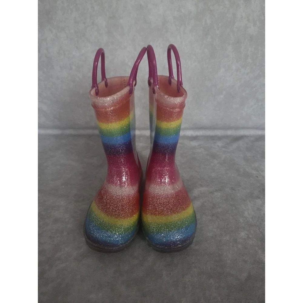 Girls Rainboots Size 8 Multi Color